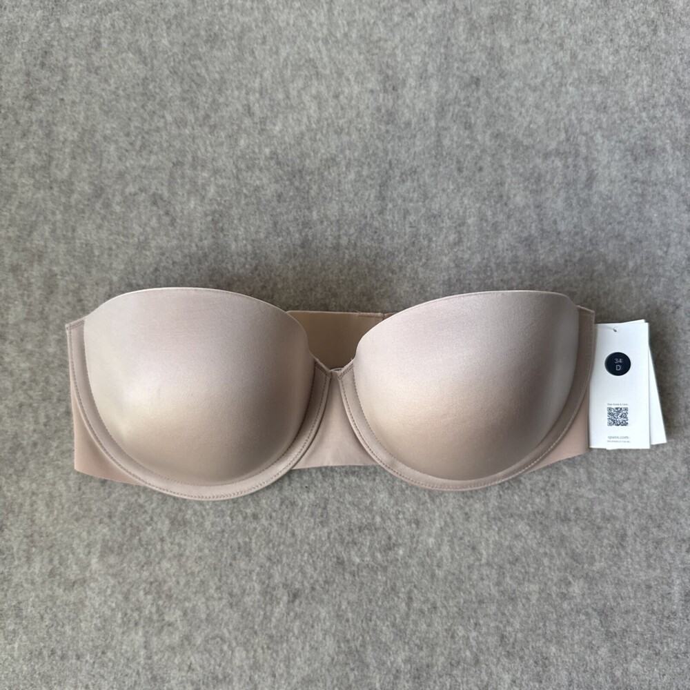 SPANX Strapless Bra Womens 34D Champagne Beige Suit Your Fancy Full Coverage NWT